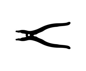Wire Cutting Pliers Silhouette Vector Isolated 