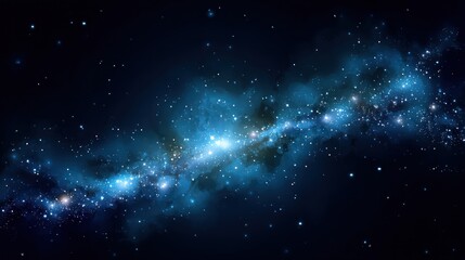 Obraz premium A stunning view of a star-filled galaxy, showcasing the beauty and vastness of the universe in brilliant blue hues.