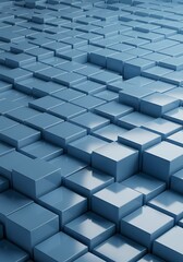 Fototapeta premium Steel Blue Cubism AI Generated