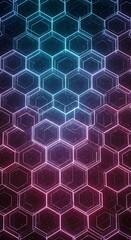 Neon Hexagon Bloom AI Generated