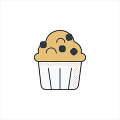 vector illustration of a cupcake