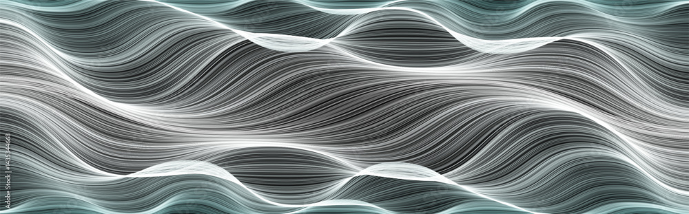 Aufkleber abstract flowing lines like silk fabric or ocean waves. futuristic fiber texture with dynamic motion