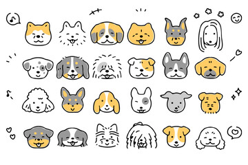 かわいい犬の顔のアイコンセット②＿ご機嫌な表情