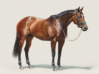 Naklejka premium Elegant Brown Horse Standing Gracefully in a Studio Setting