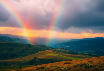 Obraz premium Image Rainbow abstract landscape.