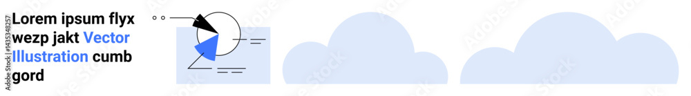 Aufkleber circular graph with analytics, text, and minimal cloud backdrop. ideal for data analytics, reports, 