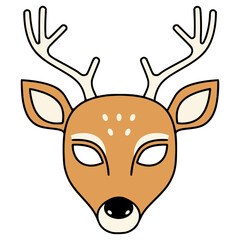 deer mask party carnival celebration birthday flat color vector illustration template design