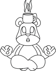 Bear Coffee Cup Animal Vector Graphic Art Illustration