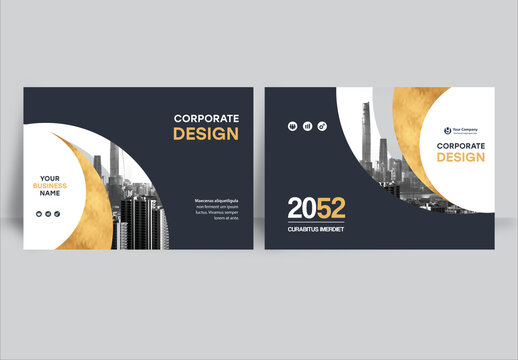 Modern Gold and Black Business Report Cover &ndash; Geometric Layout
