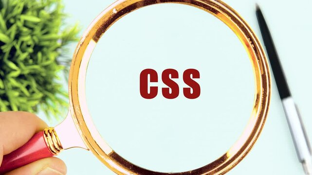 CSS text animation through a magnifying glass. Business concept. Internet concept. Digital Interfaces
