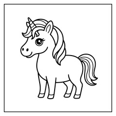 Obraz premium Cute Unicorn Bold and Easy Coloring Pages for Kids and Adults