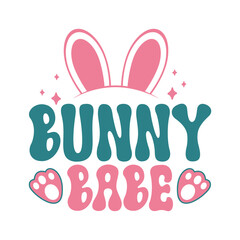 Bunny Babe, Easter Typography Tshirt Design
