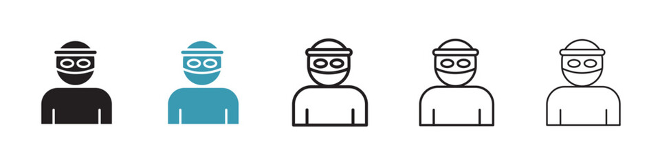 Robber vector icon logo or illustration