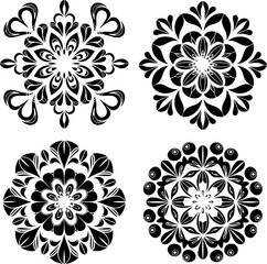 Mandala Stencil Vector Art Designs, Intricate Mandala Stencil Vector Patterns, Decorative Mandala Stencil Vector Graphics, Symmetrical Mandala Stencil Vector Templates, Floral Mandala Stencil Vector