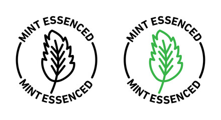 Mint essenced vector icon logo or illustration