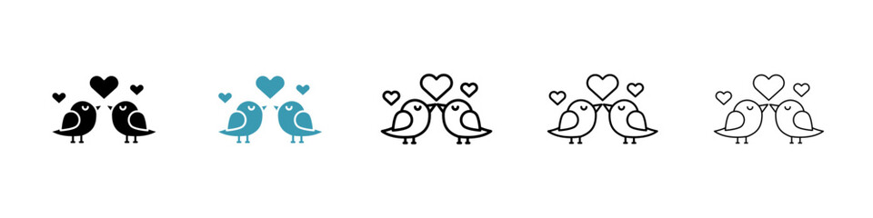 Lover birds vector icon logo or illustration