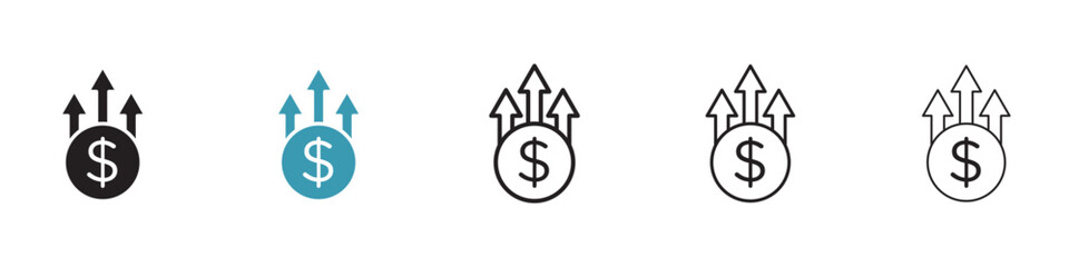 High revenue vector icon logo or illustration