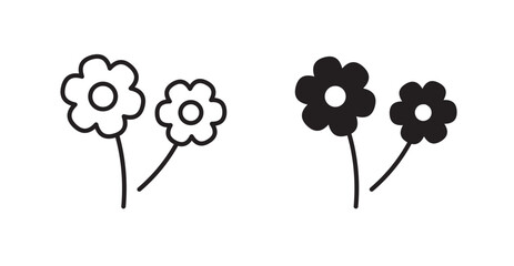 two flowers icons. Vector isolated elements concept