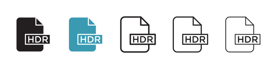 HDR image file extension vector icon logo or illustration