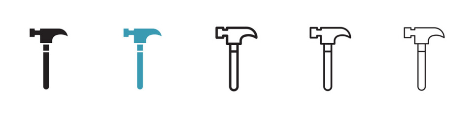 Hammer vector icon logo or illustration