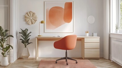 Study corner setup with stain-free desk surface and decorative lighting