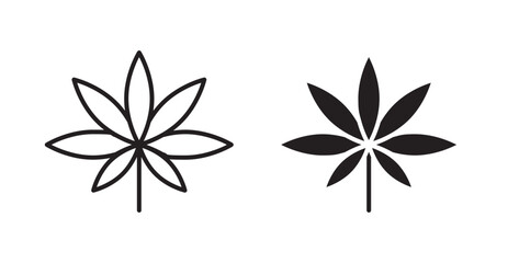 Weed icons. Vector isolated elements concept