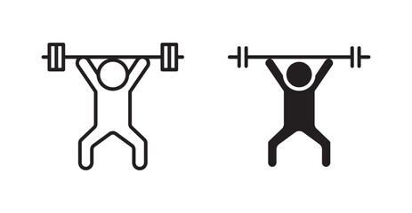 Weightlifter icons. Vector isolated elements concept