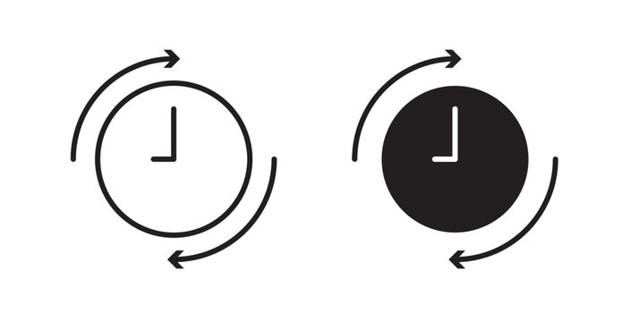 Wait time icons. Vector isolated elements concept
