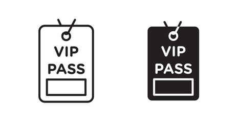 VIP pass icons. Vector isolated elements concept