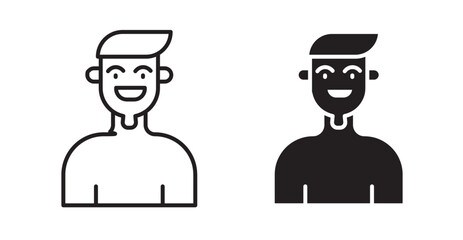 Ventriloquist icons. Vector isolated elements concept