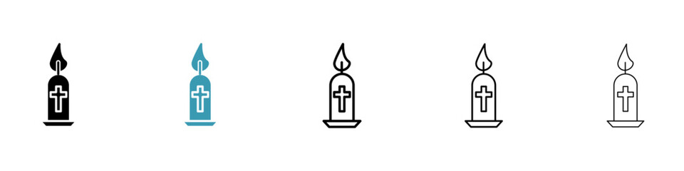 Easter candle vector icon logo or illustration
