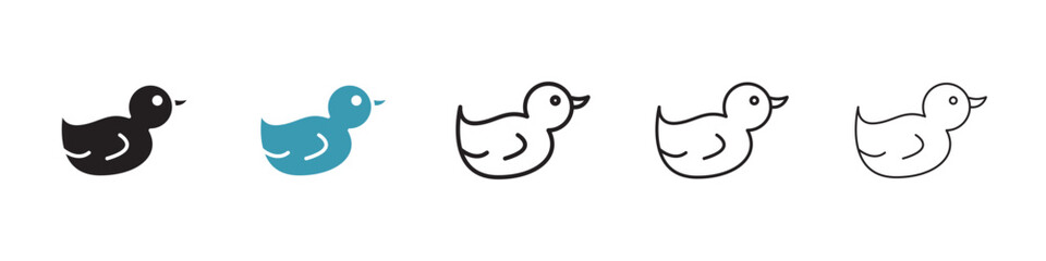 Duck toy vector icon logo or illustration
