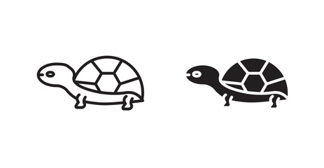 Tortoise icons. Vector isolated elements concept