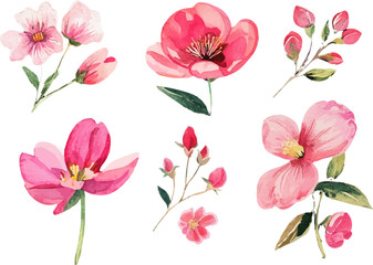 seamless pattern with pink flowers