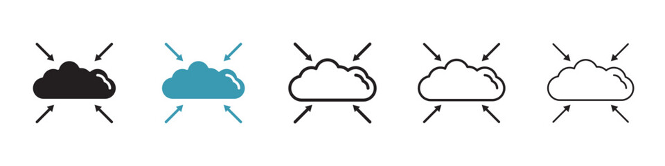 Data aggregation vector icon logo or illustration