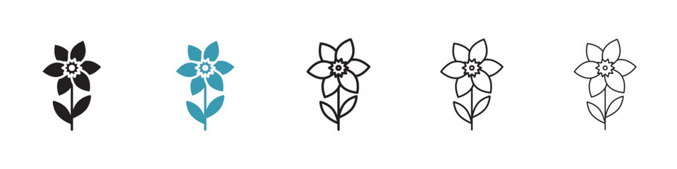 Daffodil vector icon logo or illustration