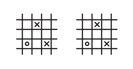 Tic tac toe icons. Vector isolated elements concept