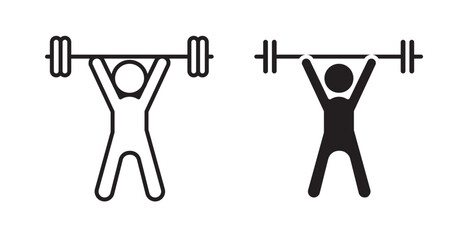 Strength training icons. Vector isolated elements concept