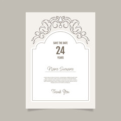 Ornament pattern style elegant birthday invitation