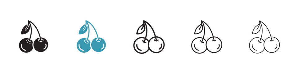 Cherry vector icon logo or illustration