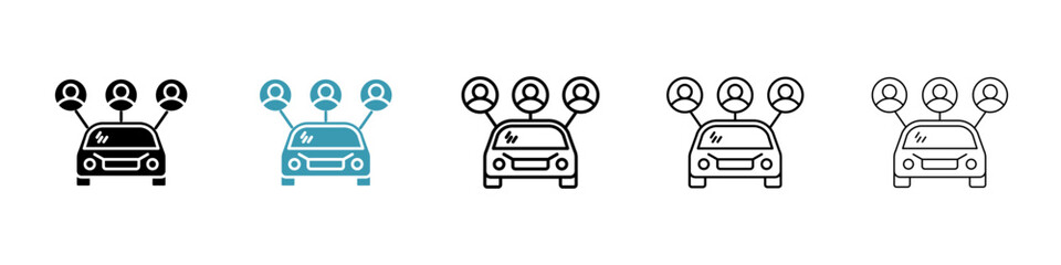 Carpool share vector icon logo or illustration