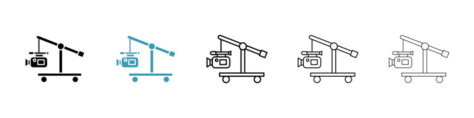 Camera crane vector icon logo or illustration