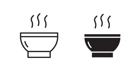 Soup bowl icons. Vector isolated elements concept