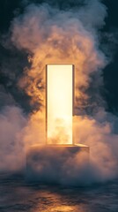 Fitness band on a curved white podium