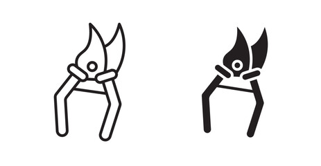 Pruning shears icons. Vector isolated elements concept