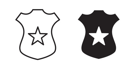 Police badge icons. Vector isolated elements concept