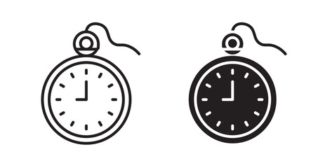 Pocket watch icons. Vector isolated elements concept
