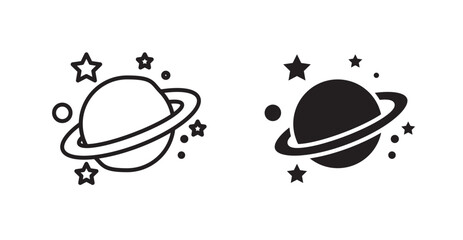 Planet saturn icons. Vector isolated elements concept © Vince