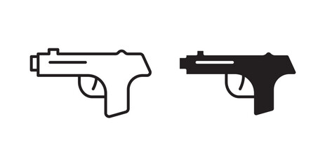 Pistol icons. Vector isolated elements concept