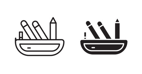 Pencil box icons. Vector isolated elements concept